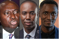 L-R: Samuel Atta Akyea, Kwabena Adu-Boahene and Frank Cromwell