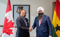 Samuel Okudzeto Ablakwa with Canada’s Randeep Sarai to deepen relations
