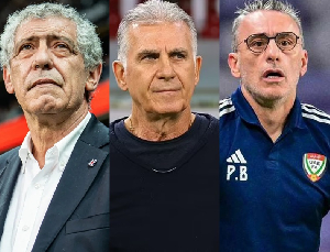 L-R: Fernando Santos, Carlos Queiroz and Paulo Bento are football coaches