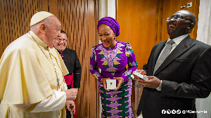 Dr Mahamudu Bawumia, his wife and Pope Francis