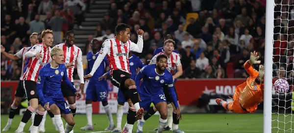 Fabio Carvalho scored Brentford's equaliser after Chelsea failed to deal with a long throw