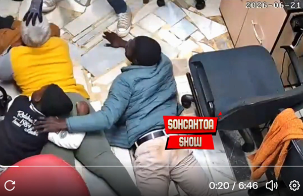 A screenshot of a video of the incident
