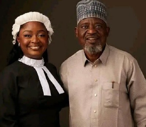 Best law school graduate Latifa with her father ABA Fuseini