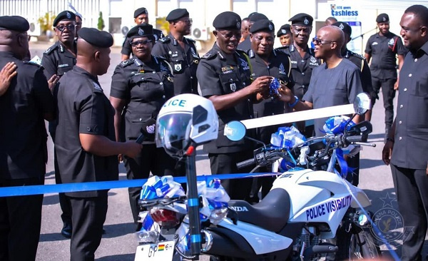 ECG has donated 200 brand new motorbikes to the Ghana Police Service