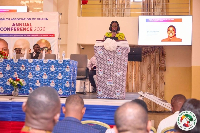 A picture of Darko-Opoku  speaking at the conference