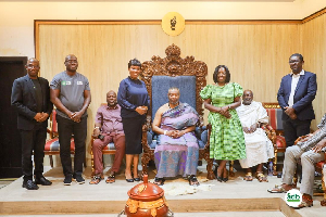 ADB delegation in a group photo with Ga Mantse during the courtesy call