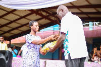 Addae Anita with the headmaster, Dr Franklin Akuffo Otibu