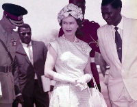 Queen Elizabeth II met with Emmanuel Adama Mahama (in white suit) in 1961