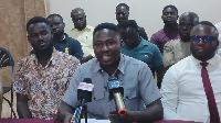 Samuel Asare Brew addressing the audience at the press conference