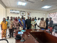 Dr Clement Apaak together with members of TEWU-TUC, FUSSAG, GTEC and FWSC