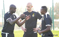 Otto Addo (left) Joseph Laumann (middle) and John Paintsil (right)