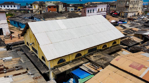 The Sekondi Market with the now fixed roofing