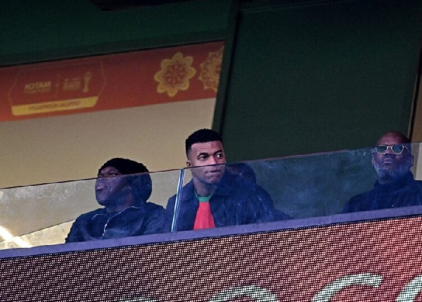 Mbappe was in the stands watching the game