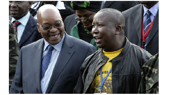 Julius Malema (R) was once an ally of Jacob Zuma (L)