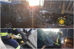Scenes from the accident at Asikuma Junction