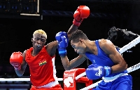 Ghanaian boxer, Joseph Commey in his elements [Red]