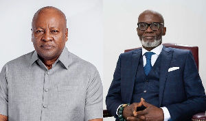 President John Dramani Mahama (L) And Gabby Asare Otchere Darko 
