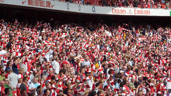 Photo displaying Arsenal fans