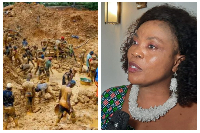 Illegal miners [L] and PNP Leader, Janet Nabla