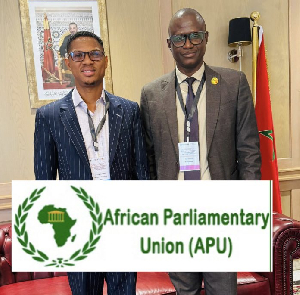 Sosu (left) was part of Ghana’s delegation to the 83rd Session of APU Executive Committee in Rabat