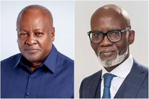 Gabby Asare Otchere-Darko (R) and President John Dramani Mahama Gabby Asare Otchere-Darko (R) and President John Dramani Mahama