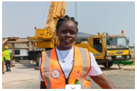 Rebecca Ahafianyo is a female heavy-duty equipment operator