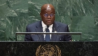 President Akufo-Addo speaking at 77th United Nations General Assembly