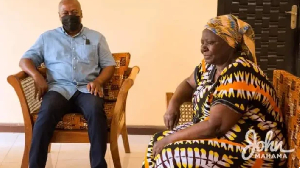 President Mahama (L) with Cecelia Johnson, Former Chairperson, Council of State