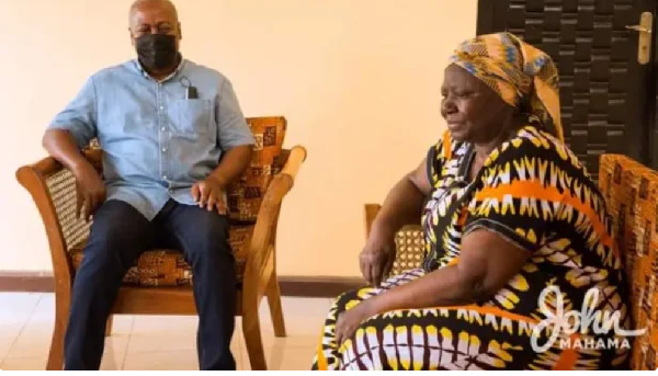 President Mahama (L) with Cecelia Johnson, Former Chairperson, Council of State