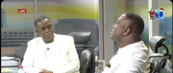 Kwesi Pratt Jnr (L) and Collins Adomako‑Mensah (R) during their appearance on Good Morning Ghana