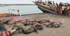 The boat capsized off waters near Yemen's port city of Aden