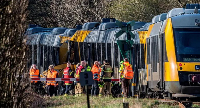 The trains collided head-on between the towns of Hillerød and Kagerup about 40km north-west