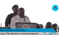 President Akufo-Addo giving his address during the commissioning of  theTema Motorway Phase 2