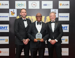 Officials from Sandvik Ghana with the award