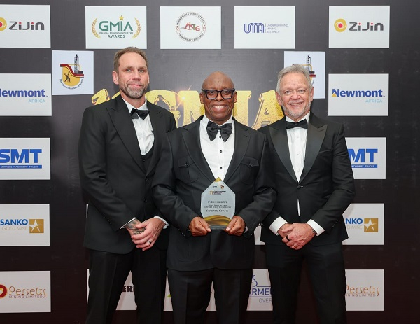 Officials from Sandvik Ghana with the award