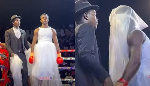 Watch as Bukom Banku's son makes grand entry in wedding gown for a bout