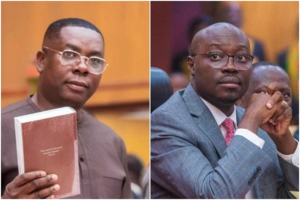 Dr Cassiel Ato Forson (R) has taken a swipe at Dr Gideon Boako (L) over claims on the economy