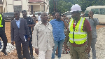 The Ashanti Regional Minister (L) speaking to a contractor at one of the sites