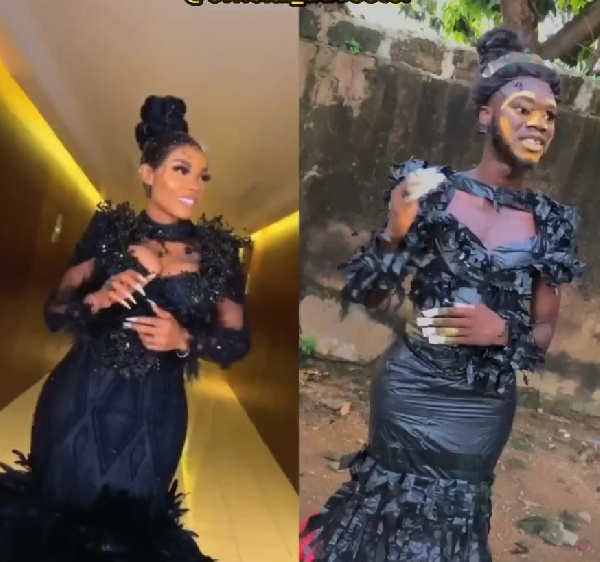 Popular Nigerian actress, Iyabo Ojo captured beside Ghanaian content creator, Official Dacosta