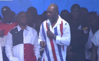 Dr. Matthew Opoku Prempeh addressing a rally during his unveiling