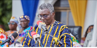 Prof Kwabena Frimpong-Boateng speaking at the durbar