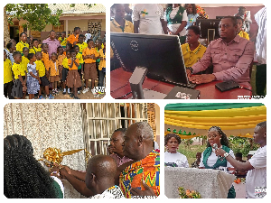 Prof Nyarko and other dignitaries during the commissioning