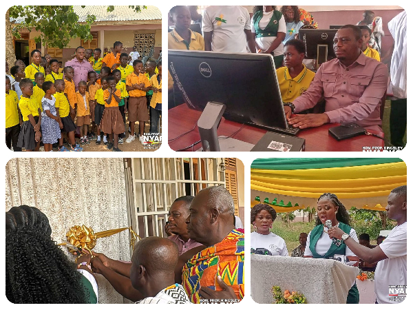 Prof Nyarko and other dignitaries during the commissioning