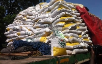 The fertilizers were intercepted on an unapproved route headed to Burkina Faso