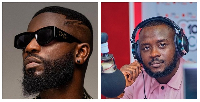 A photo collage of musician Bisa Kdei (L) and media personality Nana Romeo (R)