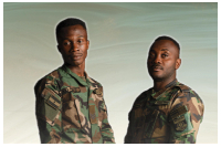 A photo of Sgt Cornelius Adagbe and Leading Seaman Ato Amonoo-Rockson