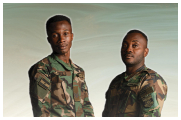 A photo of Sgt Cornelius Adagbe and Leading Seaman Ato Amonoo-Rockson