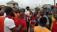 Angry drivers protesting over bad roads