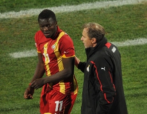 Former Black Stars coach, Milovan Rajevac and Sulley Muntari