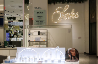 Products are displayed in the Saks Fifth Avenue flagship store in New York City, U.S